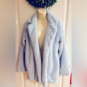 NWT, Splendid faux fur jacket, Color -light blue, Size Small